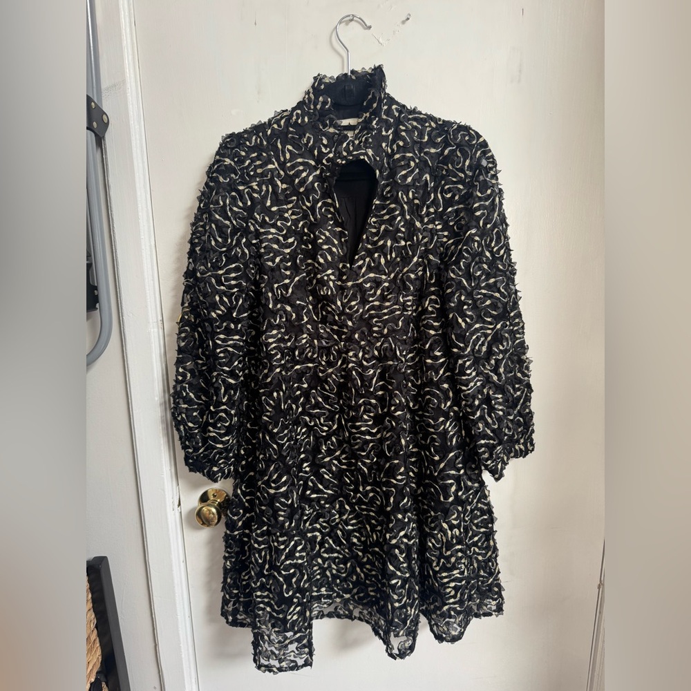 Tuckernuck Black and Gold Textured Dress